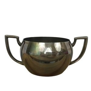 Vintage Oneida Silversmiths Silver Plate Sugar Bowl Two Handled Tarnished Vtg